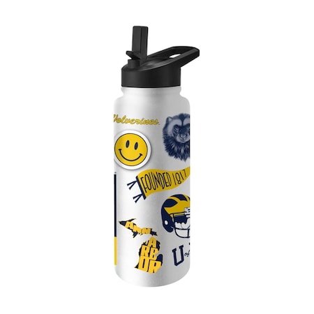 Logo Brands Michigan 34oz Native Quencher Bottle 171-S34QB-63